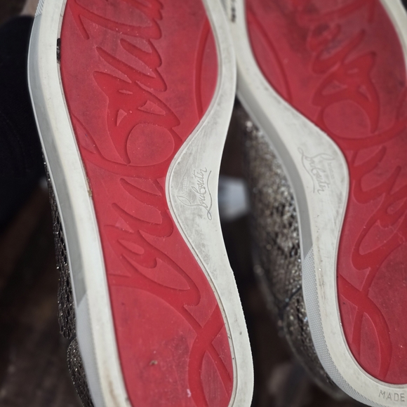 Christian Louboutin Snake Print Sneakers - Brown and White - Picture 5 of 6